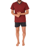 NORMANN kurzarm Schlafanzug Shorty Pyjama print - 77249 in rot