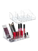 relaxdays 2 x Make Up Organizer in Transparent - (B)25,5 x (H)8 x (T)17,5 cm