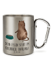 Mr. & Mrs. Panda Tasse Katze Fressen mit Spruch in Silber
