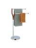 relaxdays Handtuchhalter in Silber/ Braun - (B)47 x (H)81 x (T)25 cm