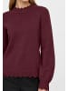 Vila Weicher Strickpullover mit Rundhalsausschnitt und Rippenbündchen in Rot