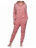 NORMANN Jumpsuit Schlafanzug Overall Coralfleece Tupfen Punkte - 76727 in rosa