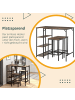 HOMCOM Bartisch-Set-109L x 60B x 100H cm-Schwarz+Rustikales Braun
