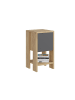 CALICOSY Nachttisch EMA in Eiche/Anthrazit - (W) 30  x (H) 55  x (L) 30  cm