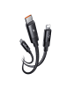 Wisam® 35W 3in1 USB auf USB-C/Lightning/Micro USB Kabel 3.5A, 1.2m schwarz