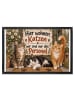 Mr. & Mrs. Panda Bodenvorleger Katzen Landhausstil Design mit Sp... in Weiß