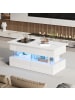 ABRIHOME Anhebbarer Couchtisch mit LED und verstecktem Stauraum in Weiß, 120*50*46 cm