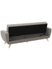 58 aufm Kessel SOFA 3-Sitzer mit Bettfunktion Kazdoia Flachgewebe grau