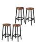 VASAGLE 4er-Set: Barhocker Barnet in Braun-Schwarz - (B)32 x (H)64 x (T)32 cm
