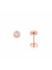 Adeliás Damen 925 Silber Ohrringe / Ohrstecker mit Zirkonia Ø 6 mm in rose