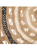 Beliani Geflochtener Teppich GOYNE in Beige/Schwarz - (W) 140 x (H) 1.2 x (L) 140 cm
