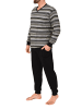 NORMANN Langarm Schlafanzug Pyjama Bündchen Streifen - 84152 in grau