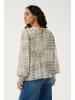 Kaffe Langarm-Bluse KAtrinike in Grey Texture Check
