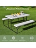 COSTWAY Picknicktisch Klappbar mit Bänken 136cm in Weiß