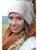 styleBREAKER Feinstrick Beanie Mütze in Hellgrau / Gold