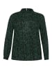 KAFFE curve Langarm-Bluse KClune in Green/Black Graphic Print