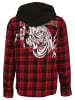 Brandit Brandit Iron Maiden Checkshirt Sweathood Eddy in dark red/black