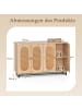 COSTWAY Sideboard mit Rattantüren 126 x 40 x 81 cm in Hellbraun