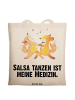 Mr. & Mrs. Panda Schultertasche Füchse Salsa tanzen mit Spruch in Creme