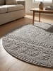 KADIMA DESIGN Flachgewebe-Teppich Ethno Streifen Boho Pflegeleicht in Silber