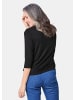 GOLDNER Chiffon-Shirt mit 3/4-Arm, Rundhals in schwarz