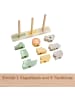 Fisher-Price Baby Kleinkinder Stapel- und Sortier Tierwelt Holz 10 Teile ab 12 Monate HXV04