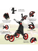 COSTWAY Golf Trolley 4 Rad klappbar in Rot