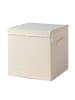 Lifeney Aufbewahrungsbox mit Deckel Beige, 33 x 33 x 33 cm