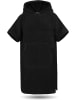 normani Surfer Poncho - Baumwoll Bademantel mit Kapuze Surfer Poncho in Schwarz