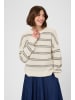 CULTURE Strickpullover CUbernie Classic fit in Whitecap Melange/Grey Stripes