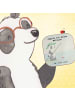 Mr. & Mrs. Panda Glasuntersetzer Panda Angeln Design mit Spruch in Weiß
