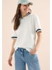 Cecil Kurzarm Shirt mit Kapuze und Rippdetails in vanilla white