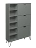 58 aufm Kessel SCHUHSCHRANK Erna 95x25x141 Pinie Green matt Lack