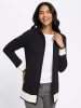 Sieh an! Long-Strickjacke in schwarz-weiß