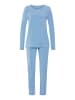 Hanro Pyjama Natural Elegance in bluebird melange