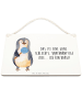 Mr. & Mrs. Panda Deko Schild Pinguin Lolli mit Spruch in Transparent