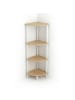relaxdays Eckregal in Natur/ Weiß - (B)44,5 x (H)125 x (T)31,5 cm