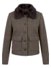 Zero  Casual-Jacke mit Kunstfellkragen in Black/Beige