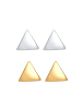 Elli Ohrringe 925 Sterling Silber Bi Color_Tri Color, Dreieck in Gold