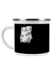 Mr. & Mrs. Panda Emaille Tasse Liebe Flitterwochen mit Spruch in Schwarz