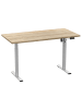VCM  Schreibtisch Lona elektrisch verstellbar 110 x 80 in Silber / Sonoma-Eiche