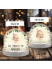 Mr. & Mrs. Panda Schneekugel Eule Federschmuck mit Spruch in Naturpapier