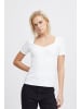 ICHI Kurzarm-Bluse IHORETA Slim fit in Cloud Dancer