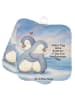 Mr. & Mrs. Panda Topflappen Pinguine Kuscheln Design mit Spruch in Weiß