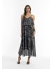 faina Damen Maxikleid Mit Schlangenprint in Schwarz Schlange