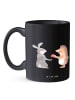 Mr. & Mrs. Panda Tasse Hase Igel ohne Spruch in Schwarz