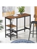VASAGLE Bartisch Barnet in Braun-Schwarz - (B)40 x (H)90 x (T)110 cm