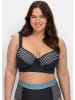sheego Bikini-Oberteil in marine-gestreift