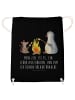 Mr. & Mrs. Panda Gymtasche Pinguin Lagerfeuer mit Spruch in Schwarz