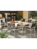 Beliani 7-tlg Gartentisch Set GROSSETO in Grau/Braun/Silber